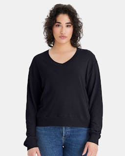 Women's Vintage Jersey Slouchy V-Neck Pullover [5065BP]