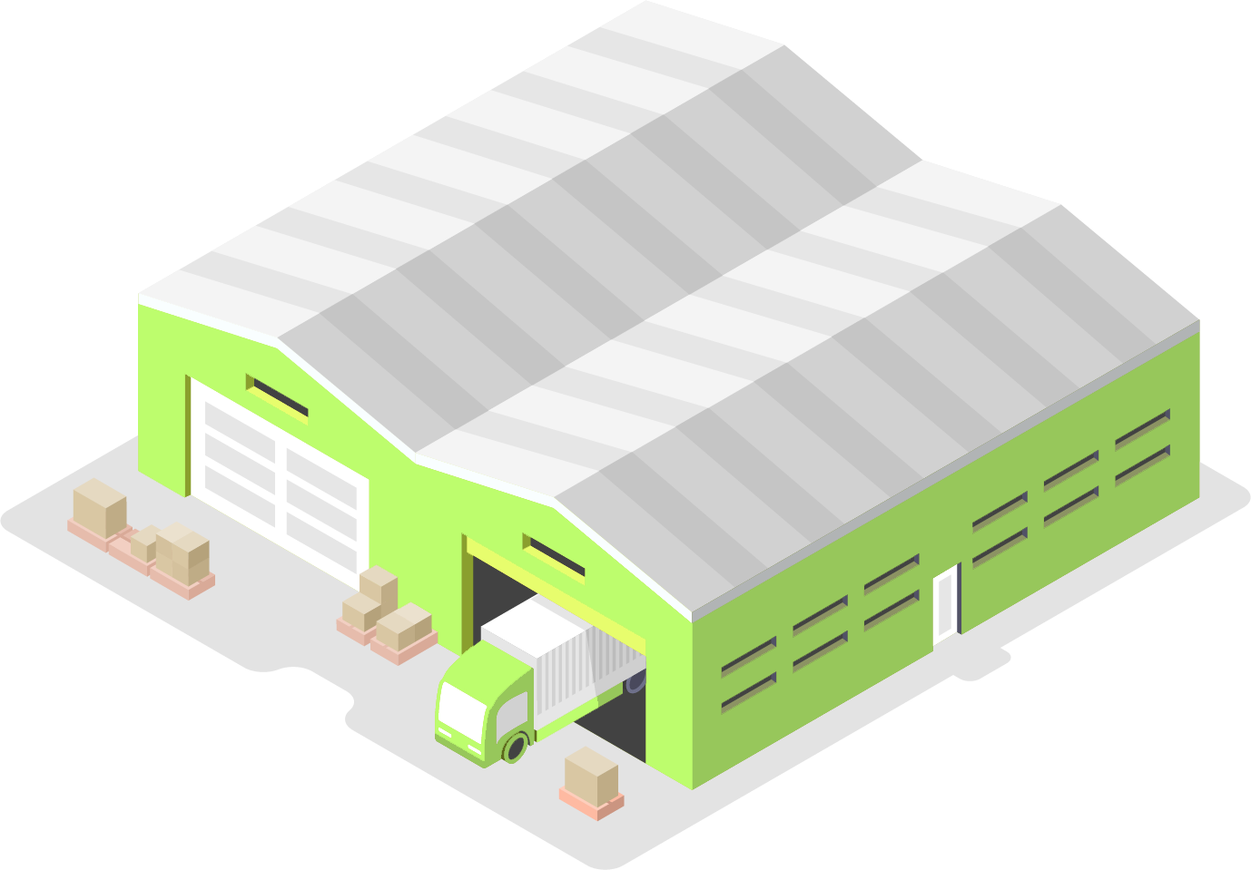Shipping warehouse rendering