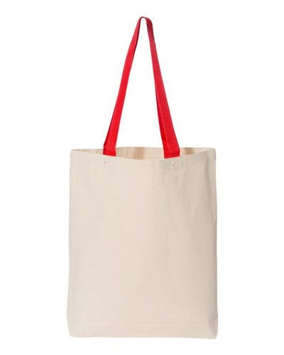 11L Canvas Tote with Contrast-Color Handles
