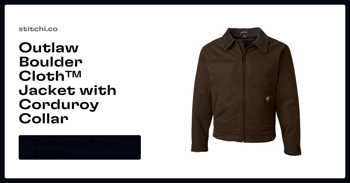 DRI DUCK Outlaw Boulder Cloth Jacket with Corduroy Collar 5087 Stitchi